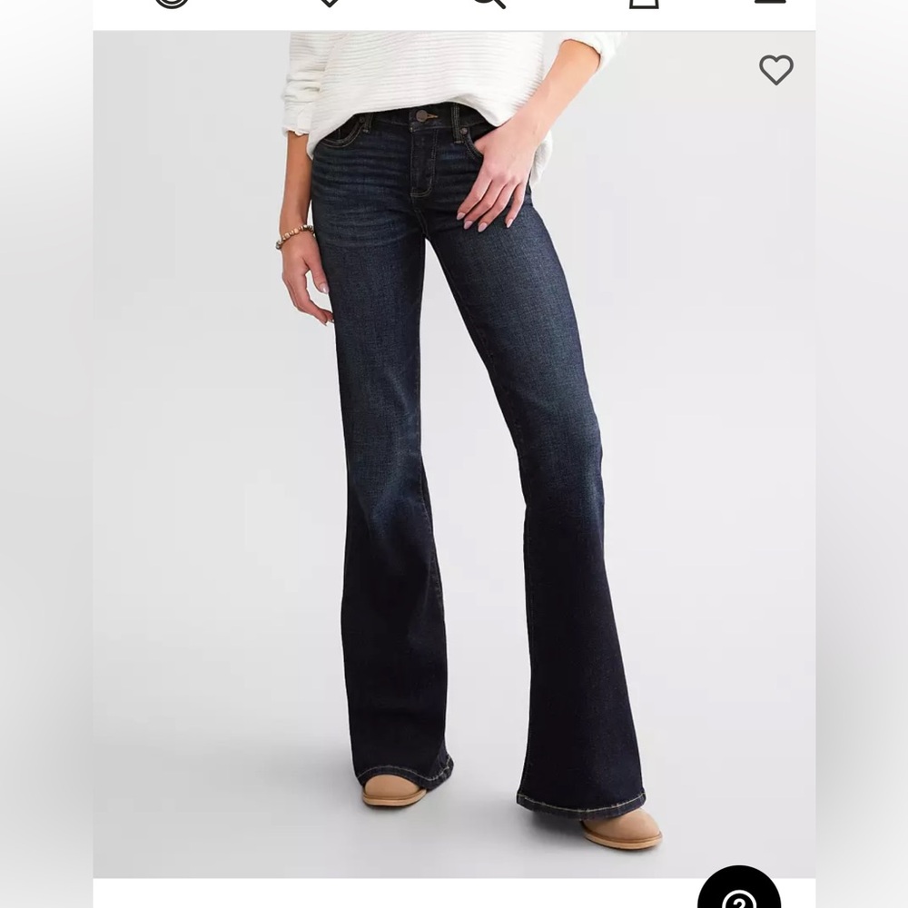 Fit No 53 Flare Stretch Buckle Black Jeans